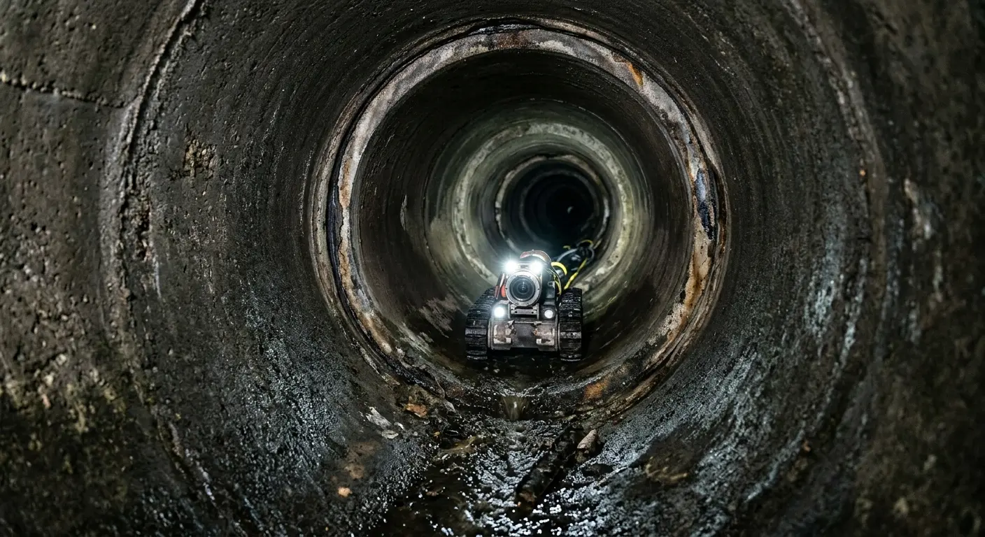 Robotic sewer camera inspecting pipe interior for Sewer Line Repair in Tampa